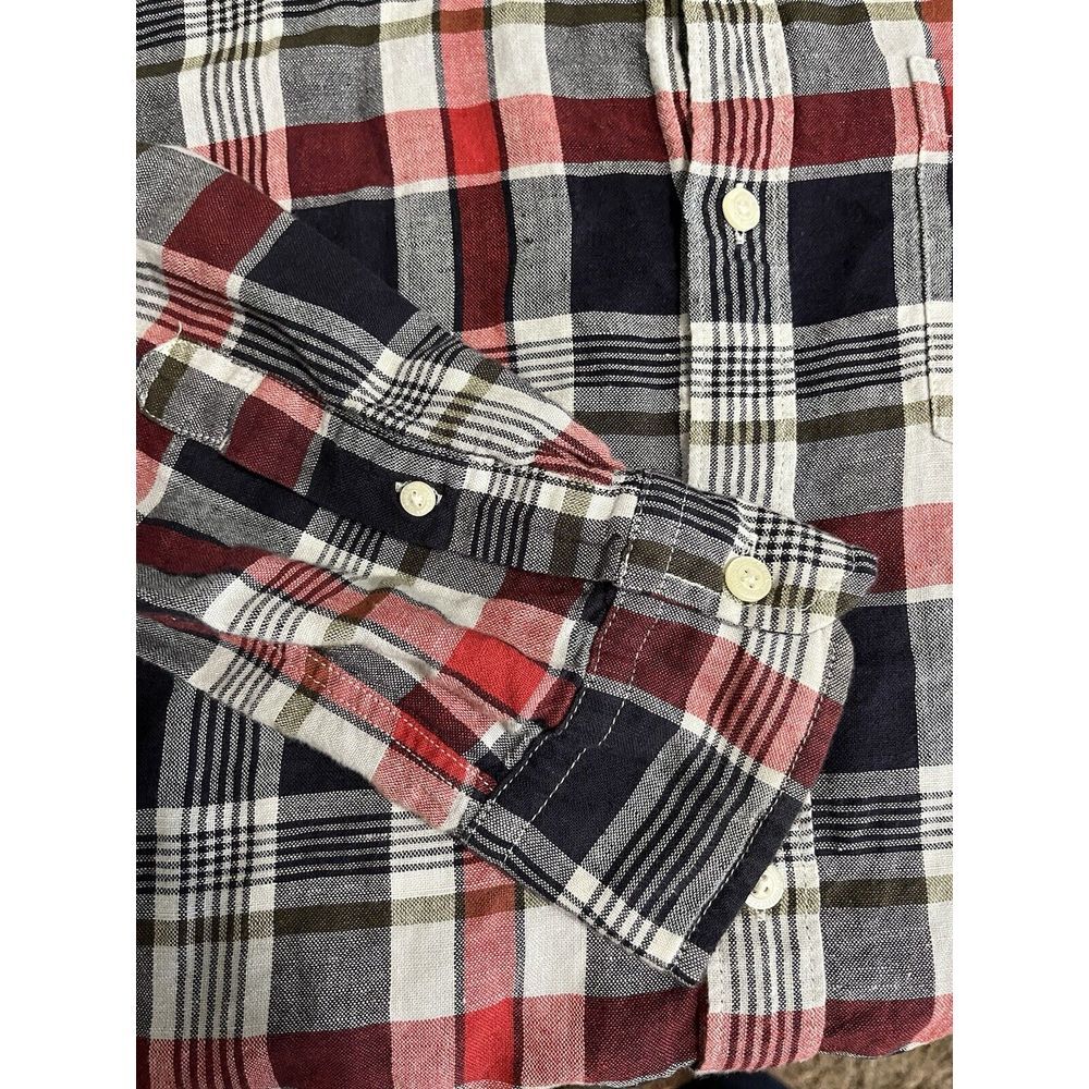 American Eagle Sz L Mens Seriously Soft Classic Fit Long Sleeve Blue Red Plaid - Picture 9 of 9